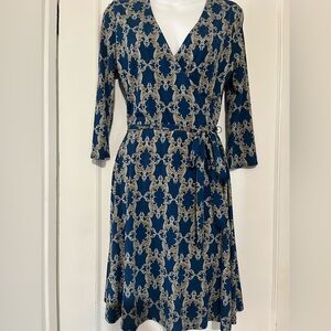 41 Hawthorn Navy and Gold Long Sleeve Dress